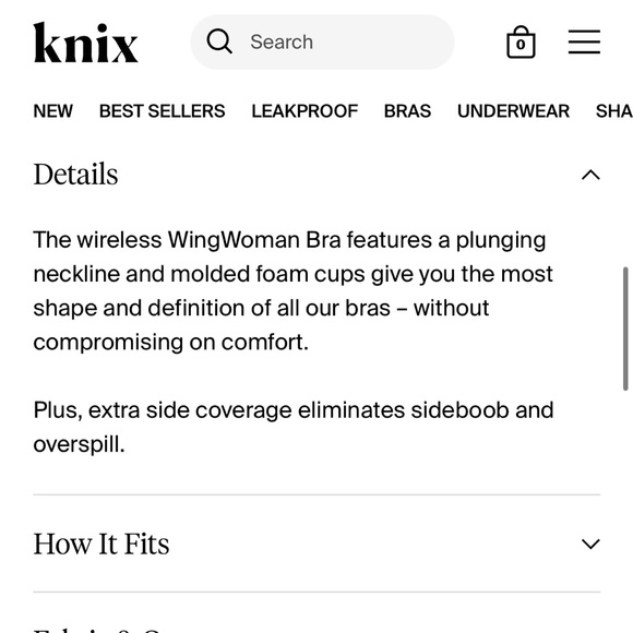 NWT Knix WingWoman Wireless Contour Bra - Picture 3 of 3